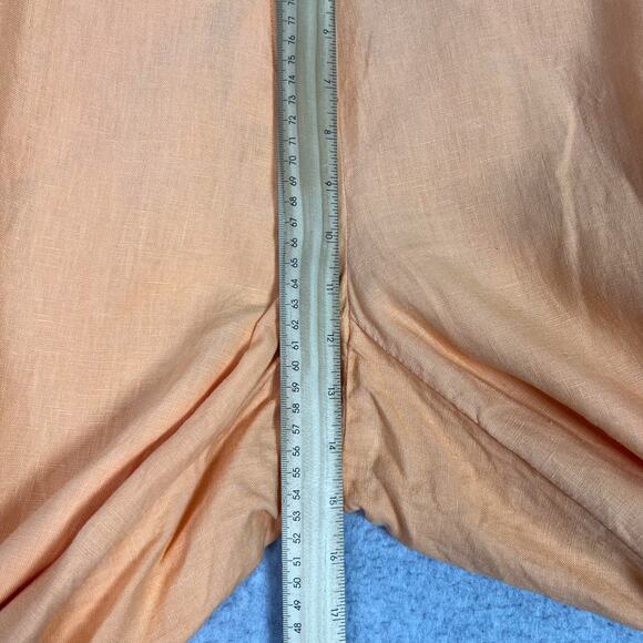J. Jill Love Linen Orange High Waisted Wide Leg Crop Pants Size XL - Picture 9 of 13